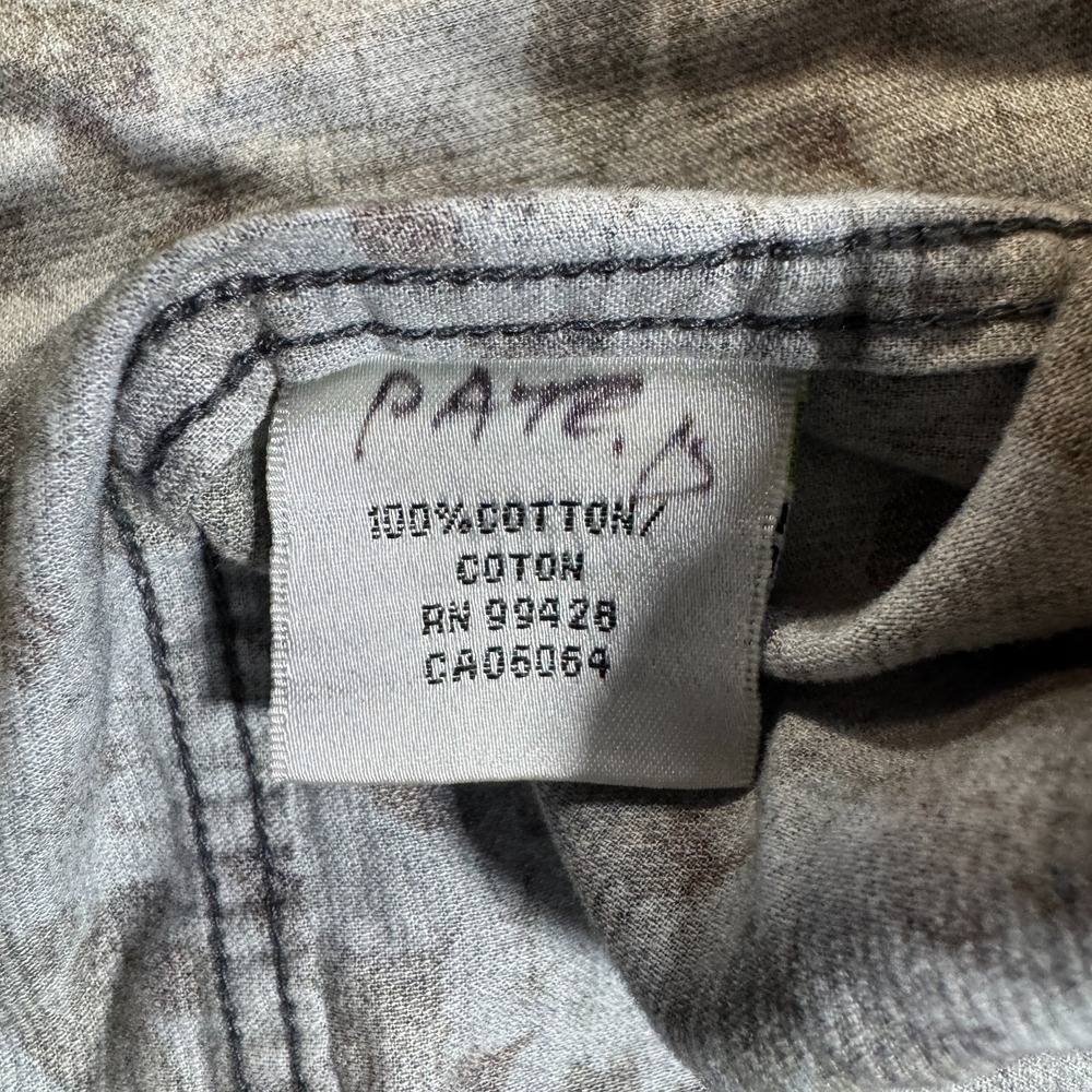 Bugatchi Mens Large Classic Fit Long Sleeve Button Down Shirt Leaf Print Gray - Picture 10 of 10